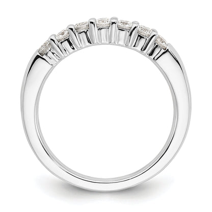 0.45ct. CZ Solid Real 14K White Gold 7-Stone Wedding Band Ring