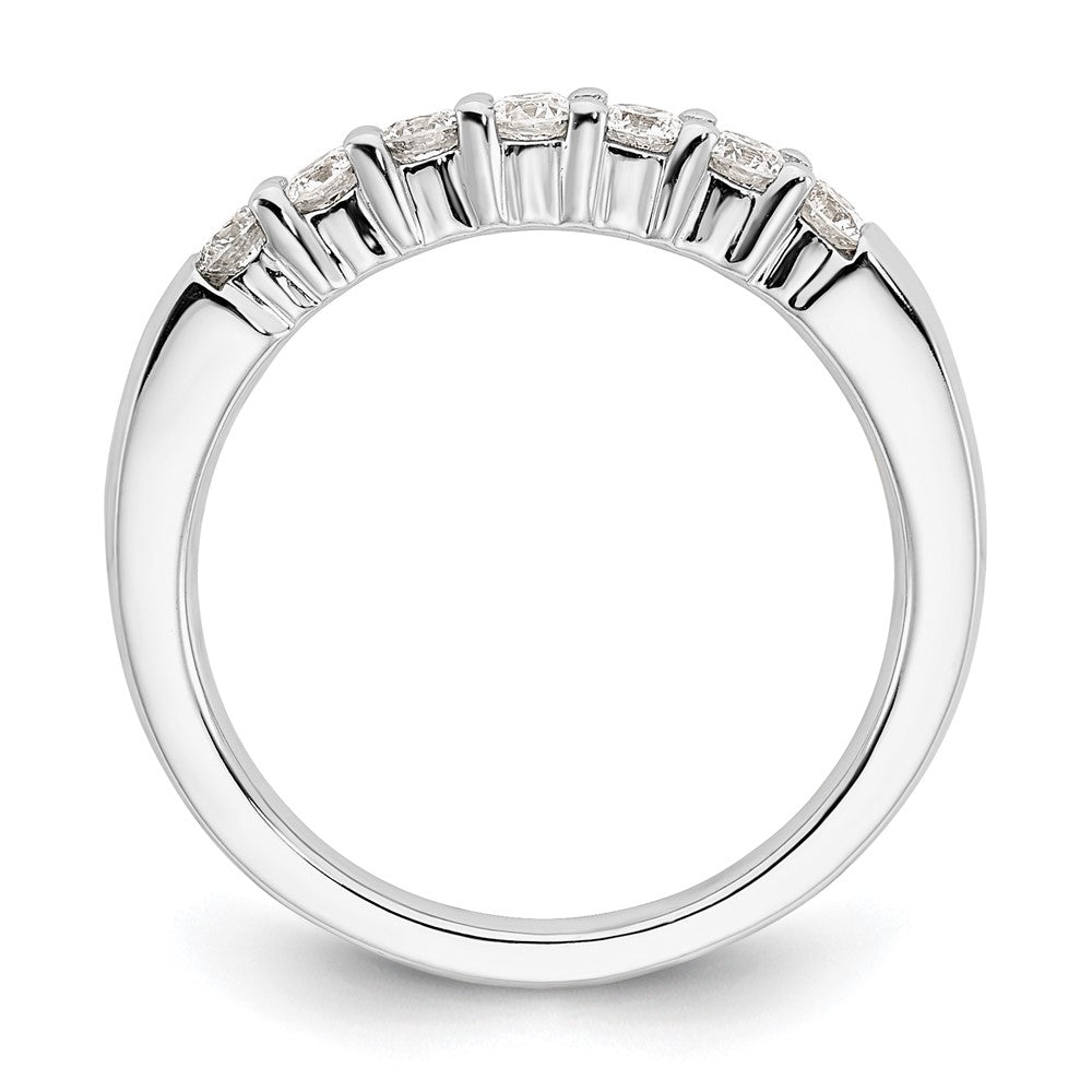 14K White Gold 7-Stone Real Diamond Band