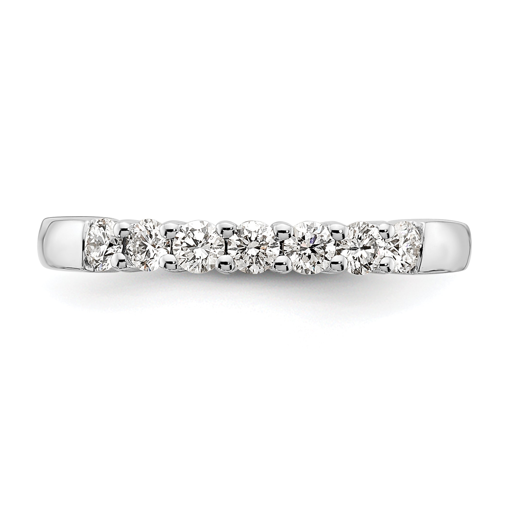 0.45ct. CZ Solid Real 14K White Gold 7-Stone Wedding Band Ring