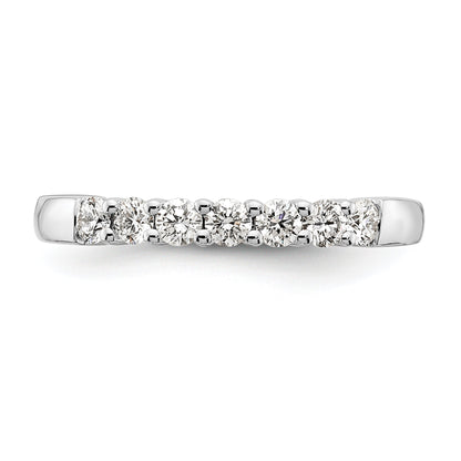 0.45ct. CZ Solid Real 14K White Gold 7-Stone Wedding Band Ring