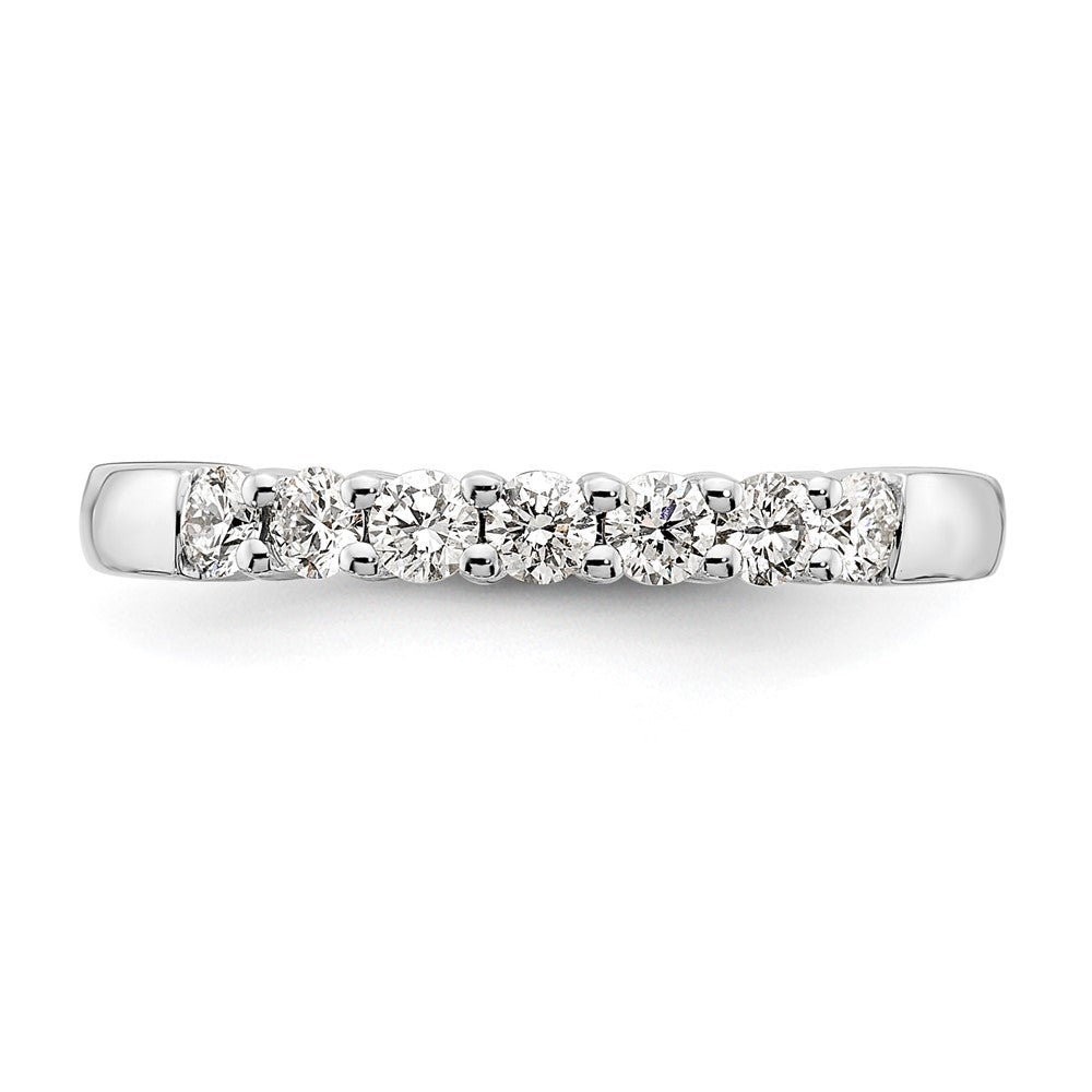 14K White Gold 7-Stone Real Diamond Band