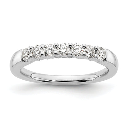 0.45ct. CZ Solid Real 14K White Gold 7-Stone Wedding Band Ring
