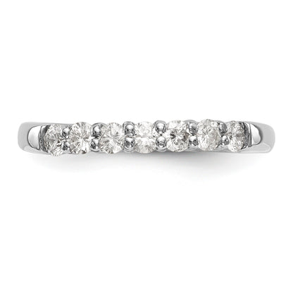 0.45ct. CZ Solid Real 14K White Gold 7-Stone Wedding Band Ring