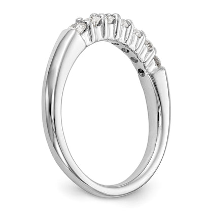0.45ct. CZ Solid Real 14K White Gold 7-Stone Wedding Band Ring