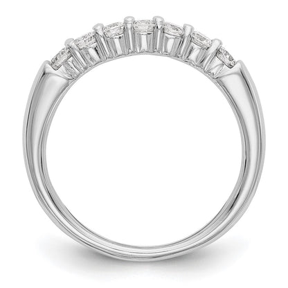 14K White Gold 7-Stone Real Diamond Band