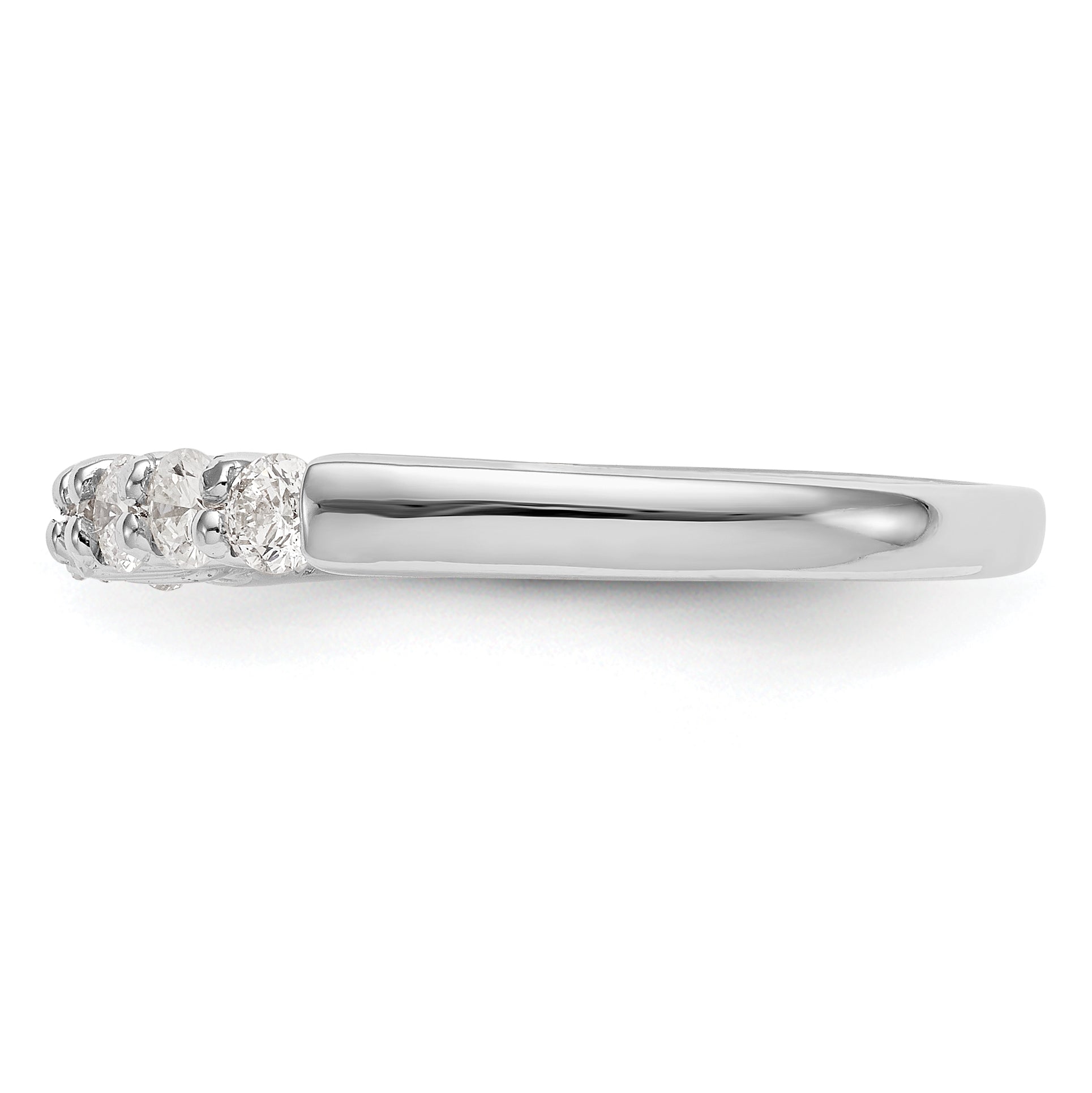0.80ct. CZ Solid Real 14K White Gold 7-Stone Wedding Band Ring