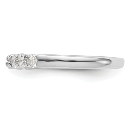 0.80ct. CZ Solid Real 14K White Gold 7-Stone Wedding Band Ring