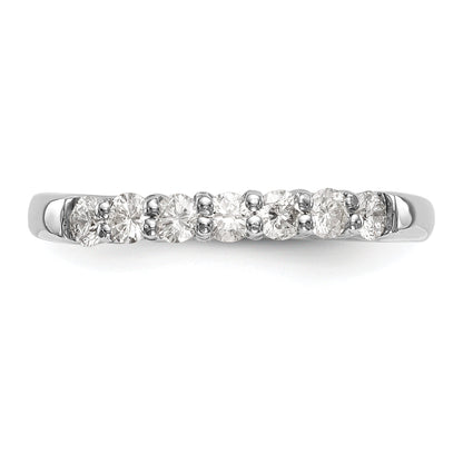 0.80ct. CZ Solid Real 14K White Gold 7-Stone Wedding Band Ring