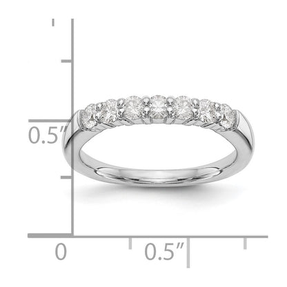 14K White Gold 7-Stone Real Diamond Band