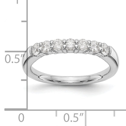 0.80ct. CZ Solid Real 14K White Gold 7-Stone Wedding Band Ring