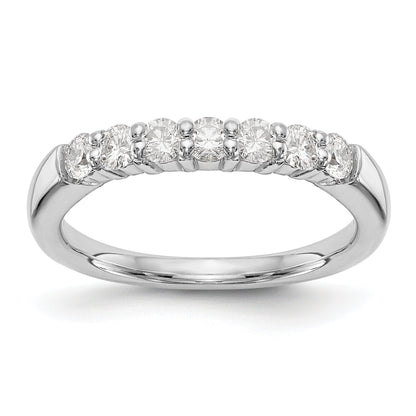 0.80ct. CZ Solid Real 14K White Gold 7-Stone Wedding Band Ring