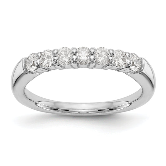 0.80ct. CZ Solid Real 14K White Gold 7-Stone Wedding Band Ring