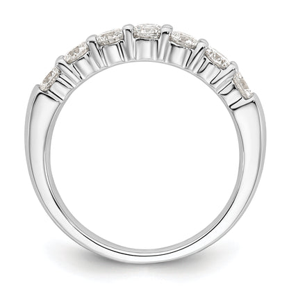 1.05ct. CZ Solid Real 14K White Gold 7-Stone Wedding Band Ring