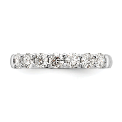 1.05ct. CZ Solid Real 14K White Gold 7-Stone Wedding Band Ring
