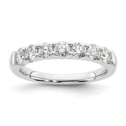 1.05ct. CZ Solid Real 14K White Gold 7-Stone Wedding Band Ring