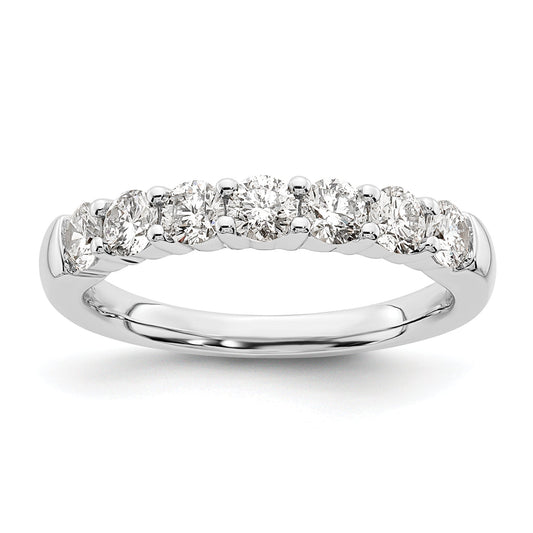 1.05ct. CZ Solid Real 14K White Gold 7-Stone Wedding Band Ring