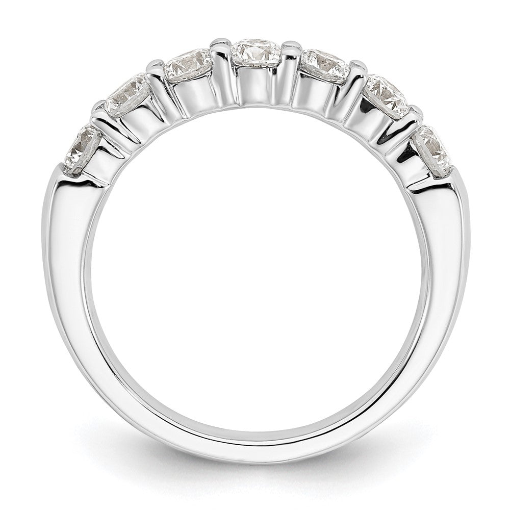 14K White Gold 7-Stone Real Diamond Band