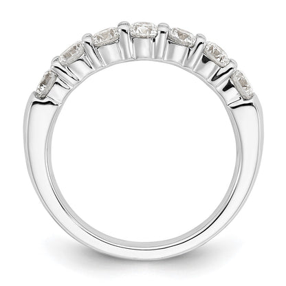 14K White Gold 7-Stone Real Diamond Band