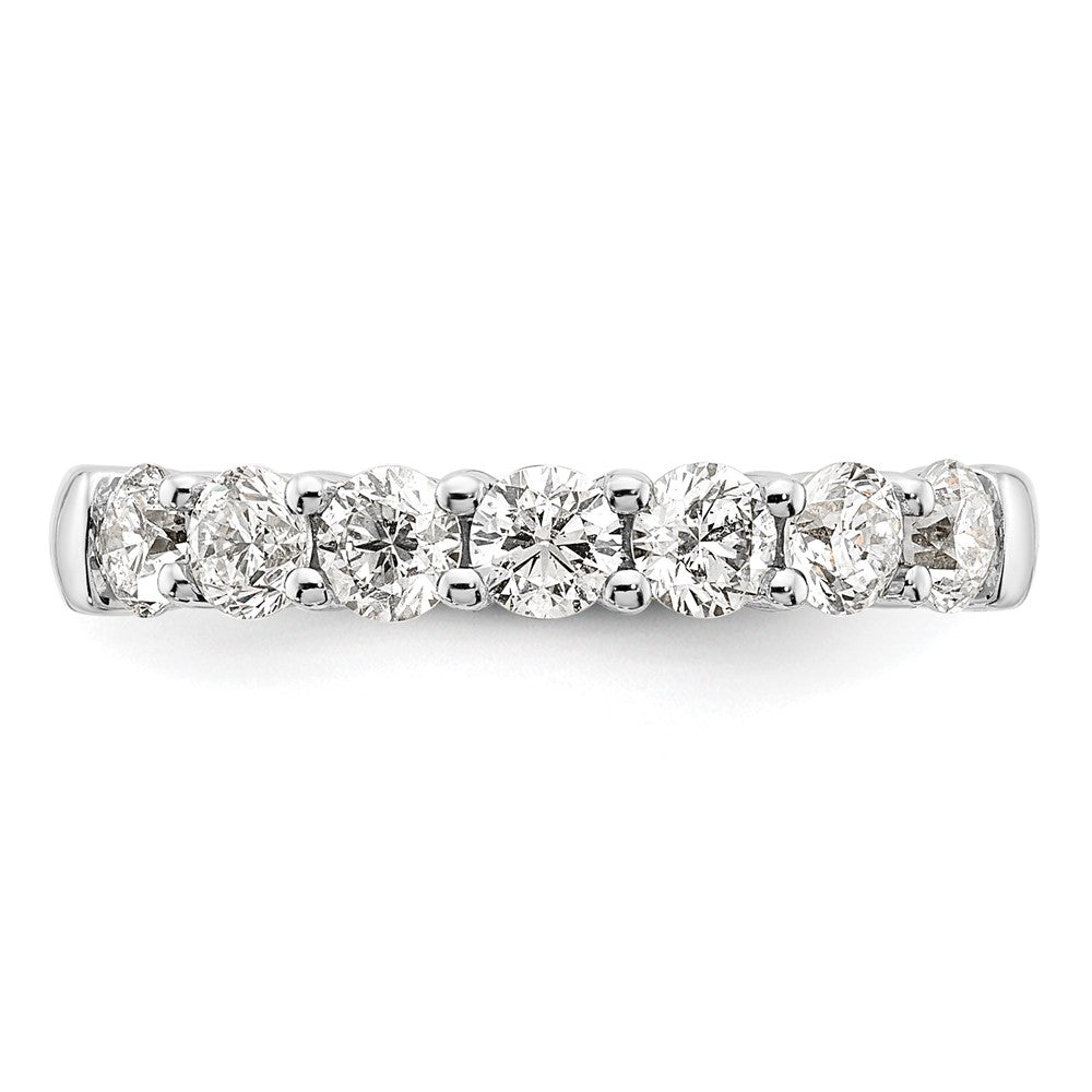 14K White Gold 7-Stone Real Diamond Band