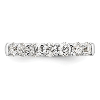 14K White Gold 7-Stone Real Diamond Band