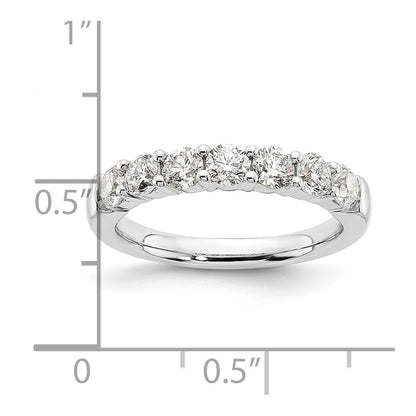 14K White Gold 7-Stone Real Diamond Band