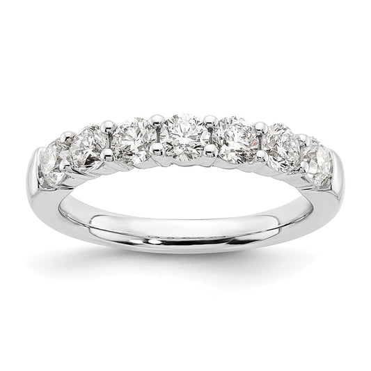 14K White Gold 7-Stone Real Diamond Band