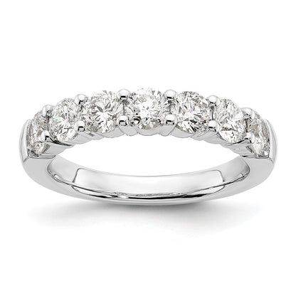 14K White Gold 7-Stone Real Diamond Band