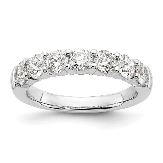 14K White Gold 7-Stone Real Diamond Band