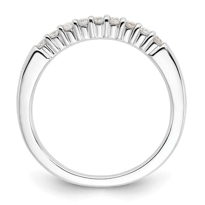 14K White Gold 9-Stone Real Diamond Band