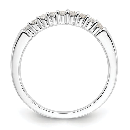 0.23ct. CZ Solid Real 14K White Gold 9-Stone Wedding Band Ring