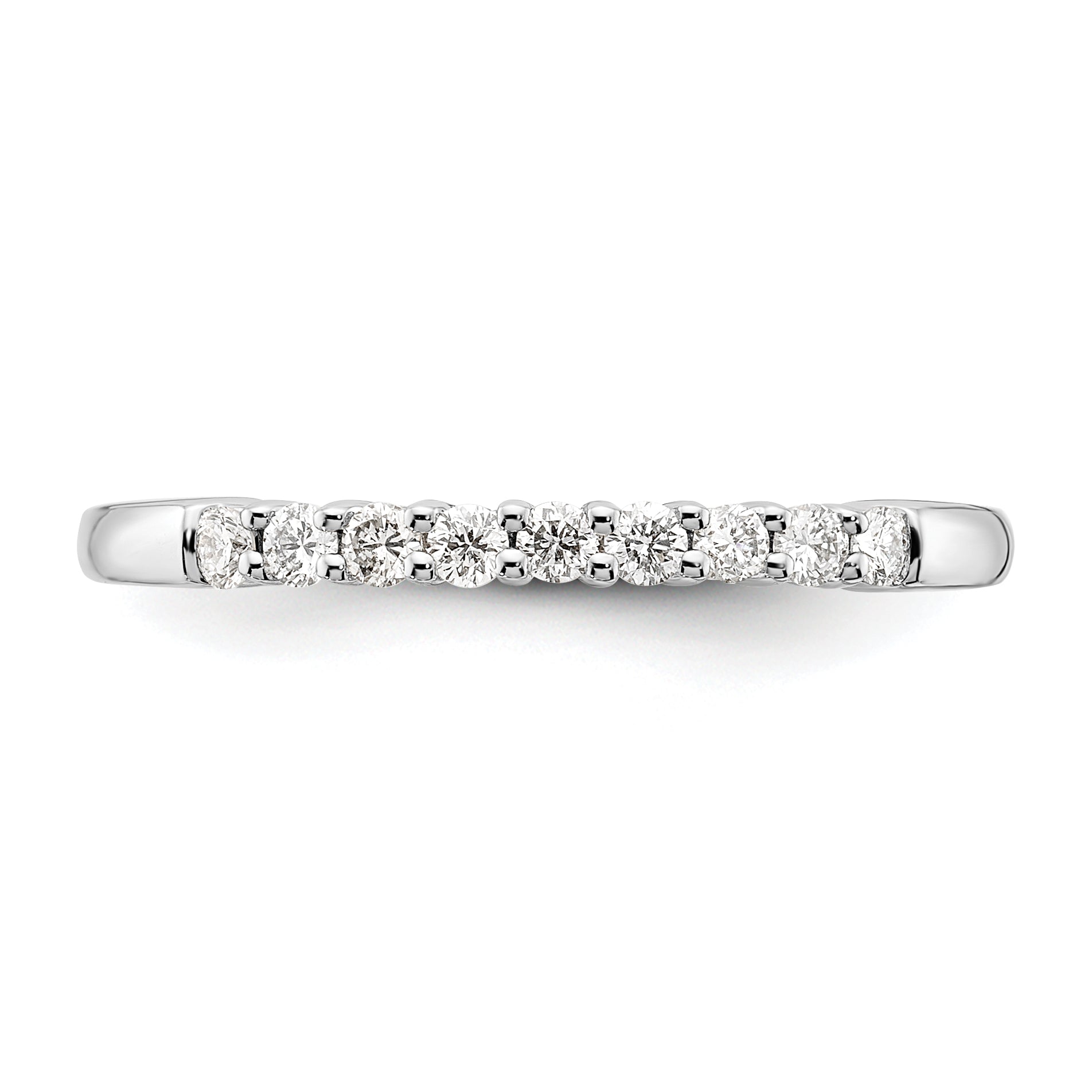 0.23ct. CZ Solid Real 14K White Gold 9-Stone Wedding Band Ring