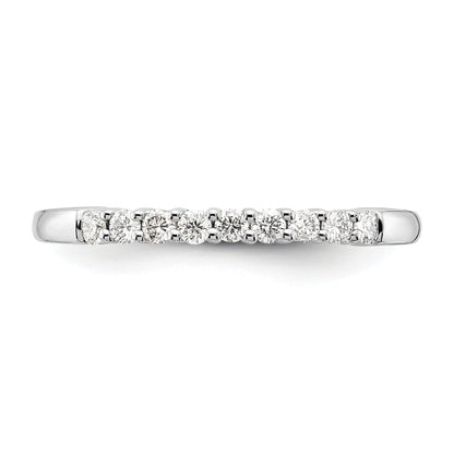 0.23ct. CZ Solid Real 14K White Gold 9-Stone Wedding Band Ring