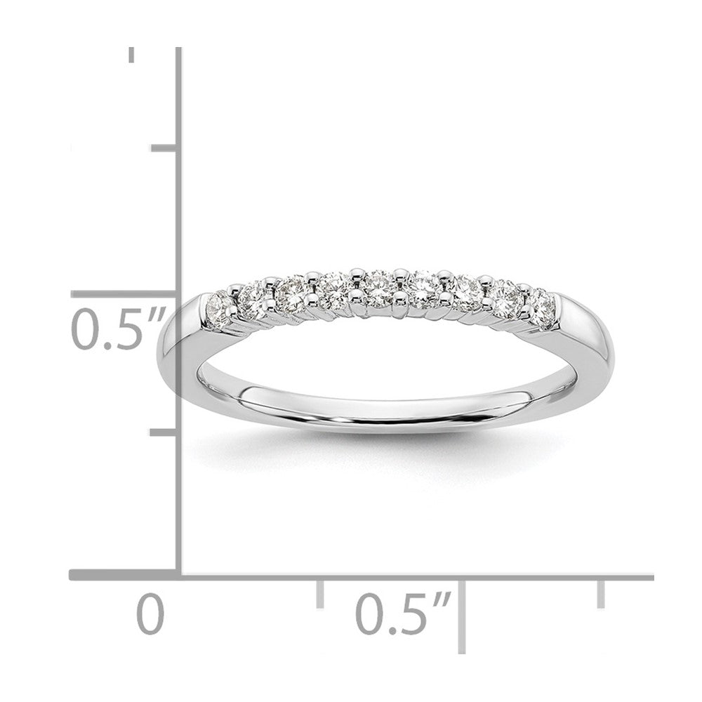 14K White Gold 9-Stone Real Diamond Band