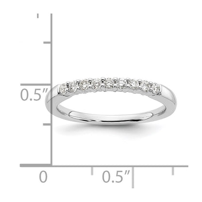 14K White Gold 9-Stone Real Diamond Band