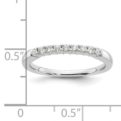 0.23ct. CZ Solid Real 14K White Gold 9-Stone Wedding Band Ring