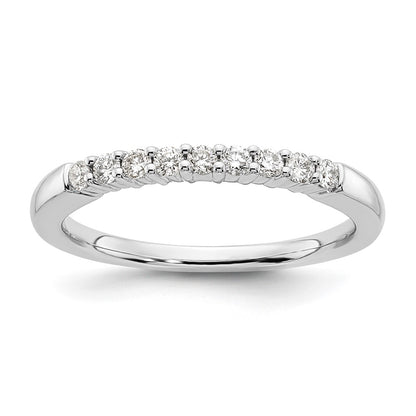14K White Gold 9-Stone Real Diamond Band