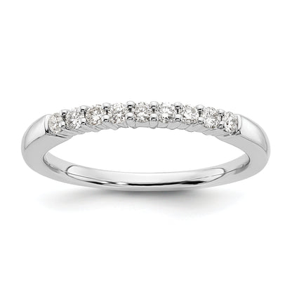 0.23ct. CZ Solid Real 14K White Gold 9-Stone Wedding Band Ring