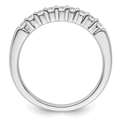14K White Gold 9-Stone Real Diamond Band