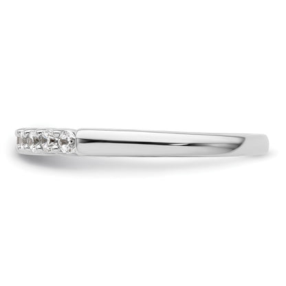 14K White Gold 9-Stone Real Diamond Band
