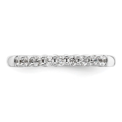 14K White Gold 9-Stone Real Diamond Band