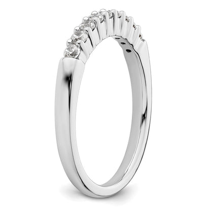 14K White Gold 9-Stone Real Diamond Band