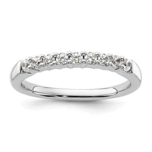 14K White Gold 9-Stone Real Diamond Band