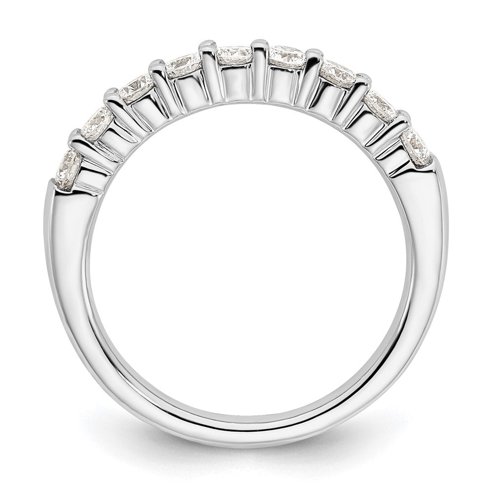 14K White Gold 9-Stone Real Diamond Band