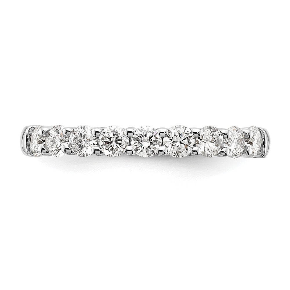 14K White Gold 9-Stone Real Diamond Band
