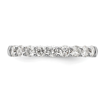 14K White Gold 9-Stone Real Diamond Band