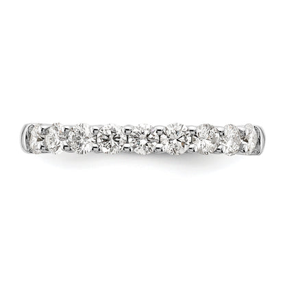 0.71ct. CZ Solid Real 14K White Gold 9-Stone Wedding Band Ring