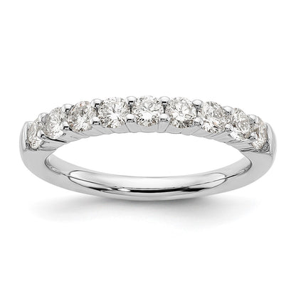 14K White Gold 9-Stone Real Diamond Band