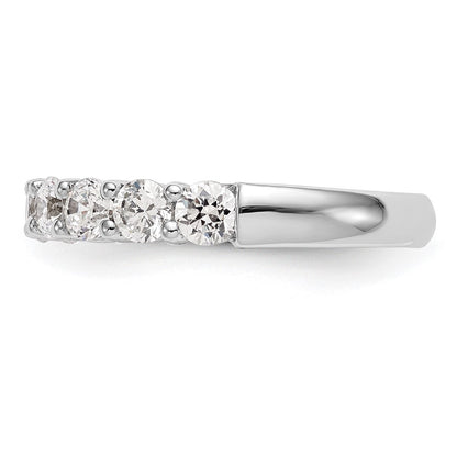 14K White Gold 9-Stone Real Diamond Band