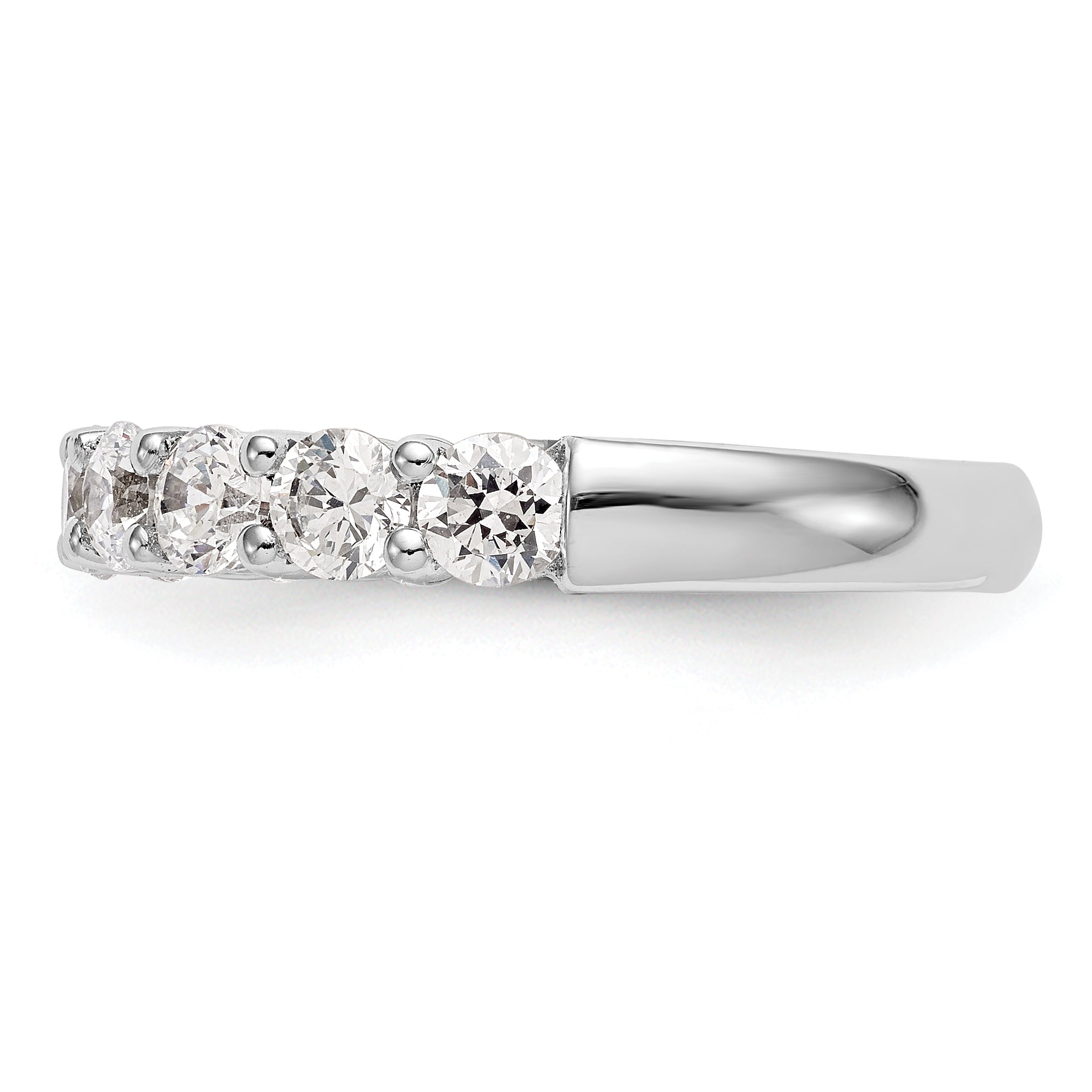 1.00ct. CZ Solid Real 14K White Gold 9-Stone Wedding Band Ring