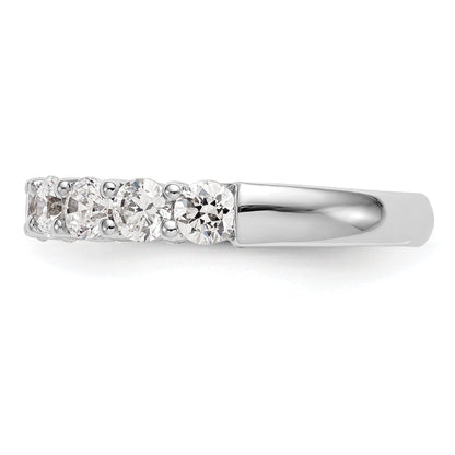 1.00ct. CZ Solid Real 14K White Gold 9-Stone Wedding Band Ring